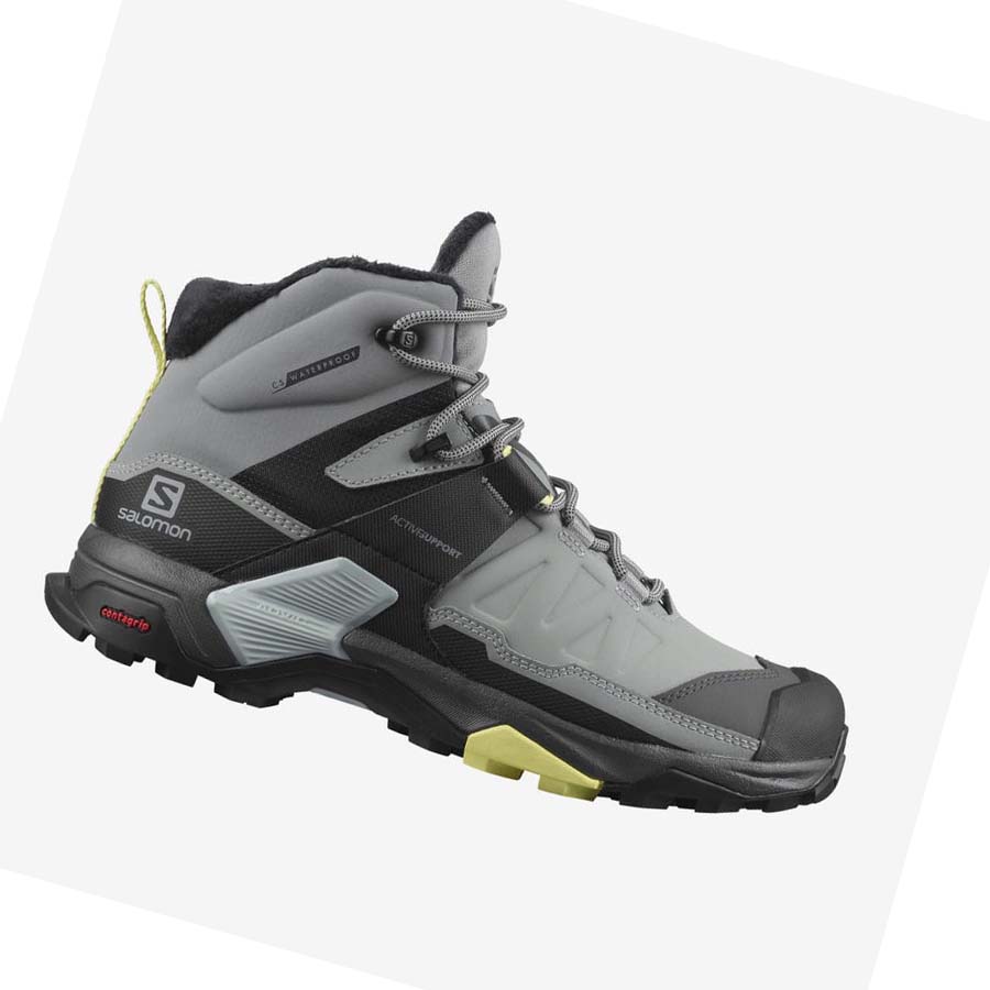 Salomon X ULTRA 4 MID WINTER THINSULATE™ CLIMASALOMON™ WATERPROOF Téli Csizma Női Szürke | HU 3015BEX